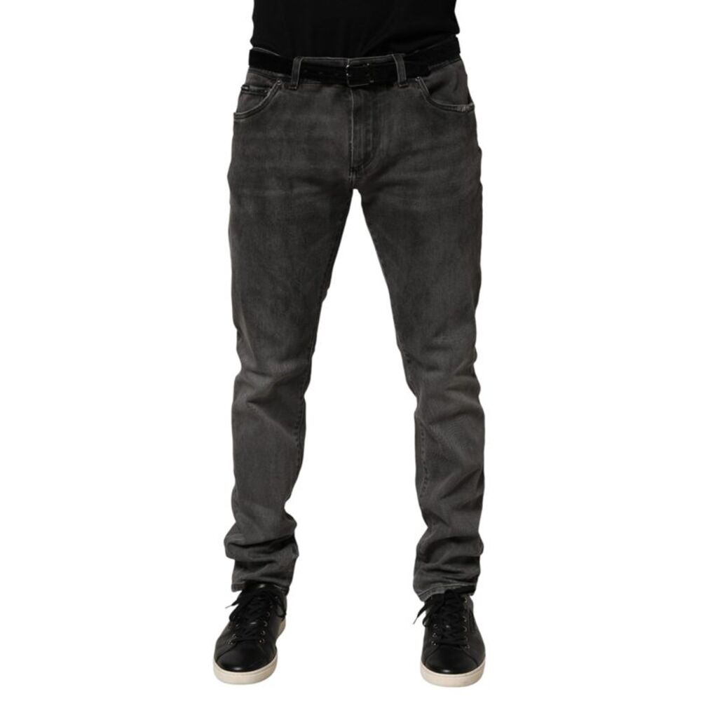 Dolce & Gabbana Dark Gray Cotton Skinny Men Denim Women's Jeans